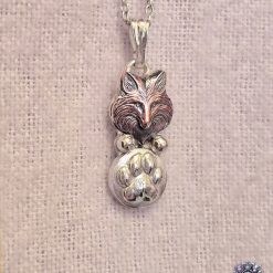 Pendant Only - Fox And Paw Print Copper And Sterling Silver Pendant 1 Pendant Only - Fox And Paw Print Copper And Sterling Silver Pendant 1