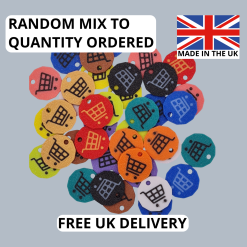 Shopping Trolley Cart Token £1 Reusable Trolley Coin Mixed colours – 3D printed