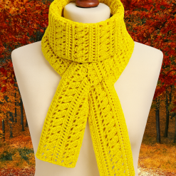 Scarf - Crochet Yellow Cotton
