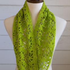 Scarf - Crochet Lime Cotton