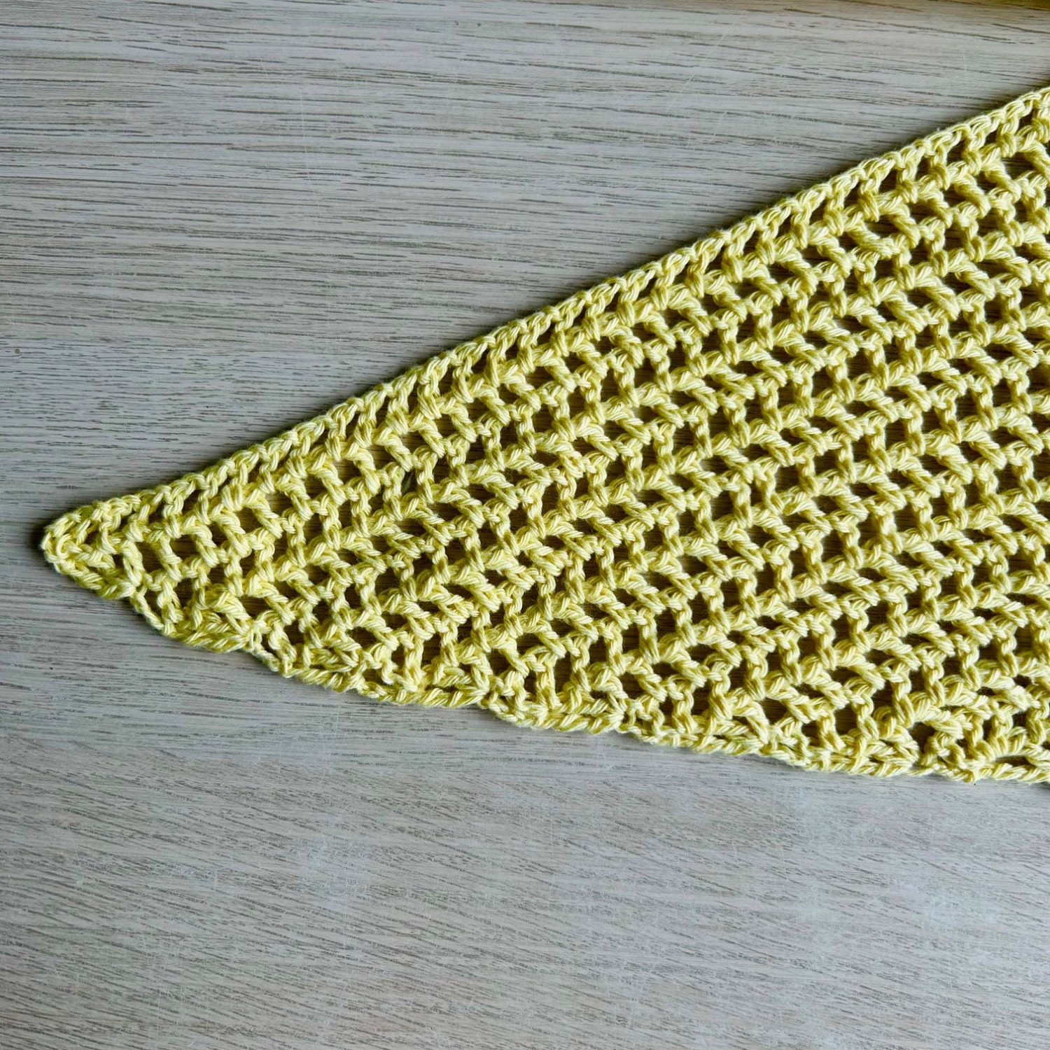 Scarf - Triangular Crochet Lemon Cotton Scarf - Triangular Crochet Lemon Cotton