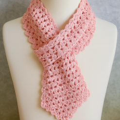 Scarf - Crochet Pink Cotton