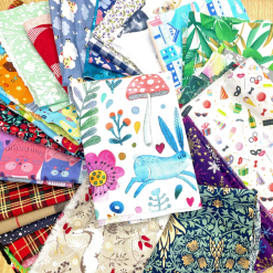 Scrap Fabric Material - 200g Bag Mixed Fabric Pieces - Assorted Styles & Design - Various Fabrics - Great for Crafts & Card Making Etc