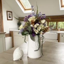 Home Decor Florals, Faux Flowers in Fleur de Lys Jug 6