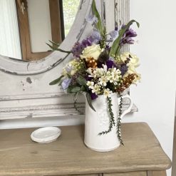 Home Decor Florals, Faux Flowers in Fleur de Lys Jug 7