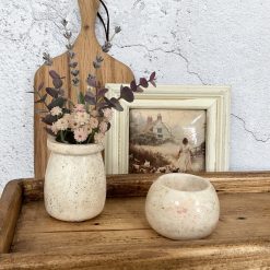 Pot with Florals & Tealight Holder, Gift, Home Decor