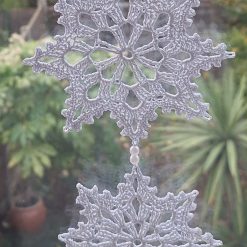 Crochet snowflake window decoration