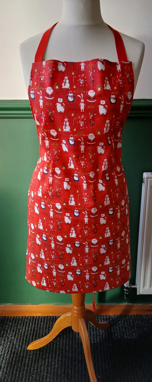 Apron, Christmas red print Apron, Christmas red print