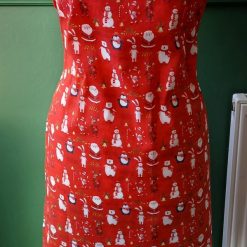 Apron, Christmas red print