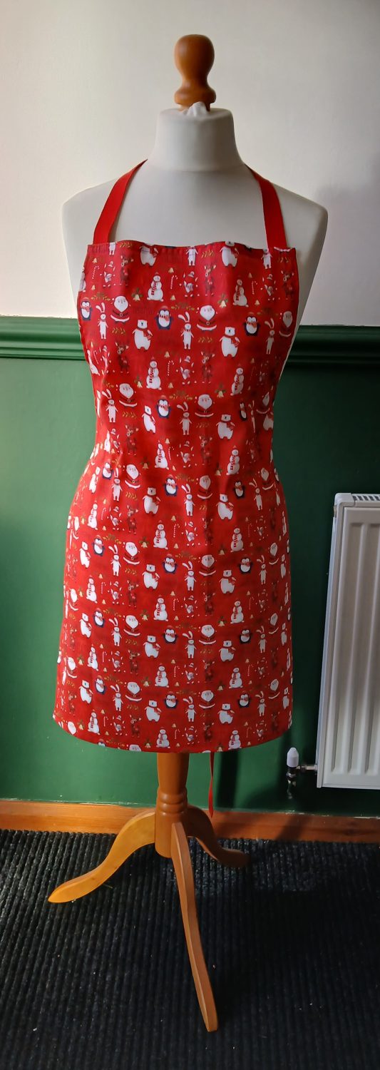 Apron, Christmas red print Apron, Christmas red print