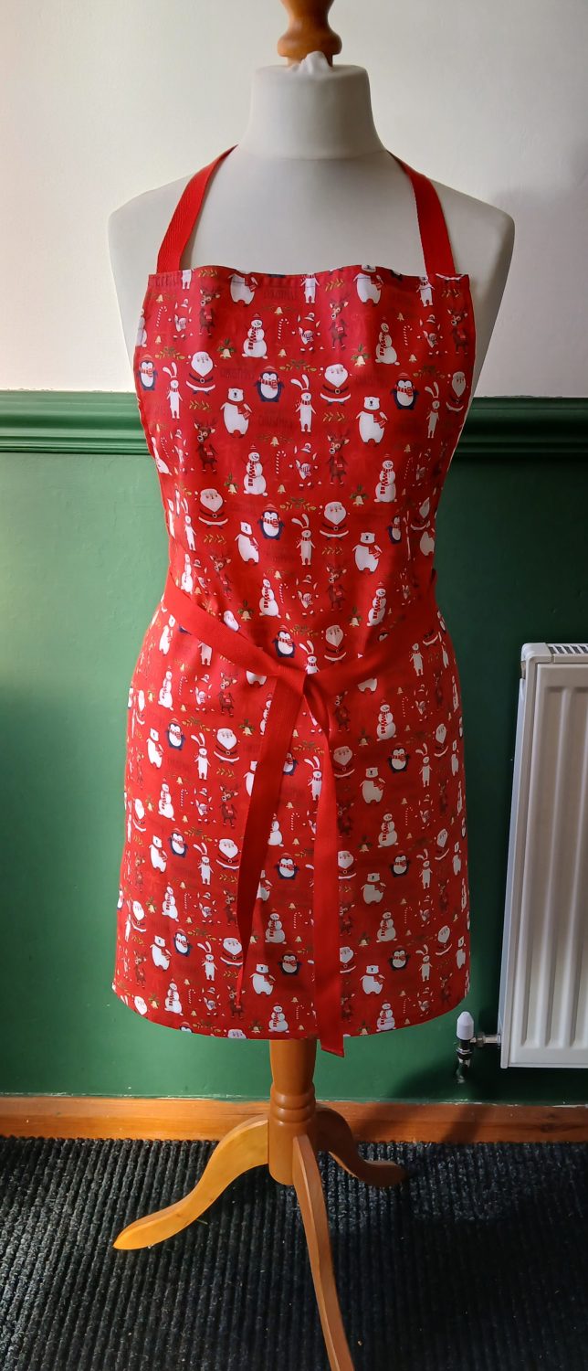 Apron, Christmas red print Apron, Christmas red print