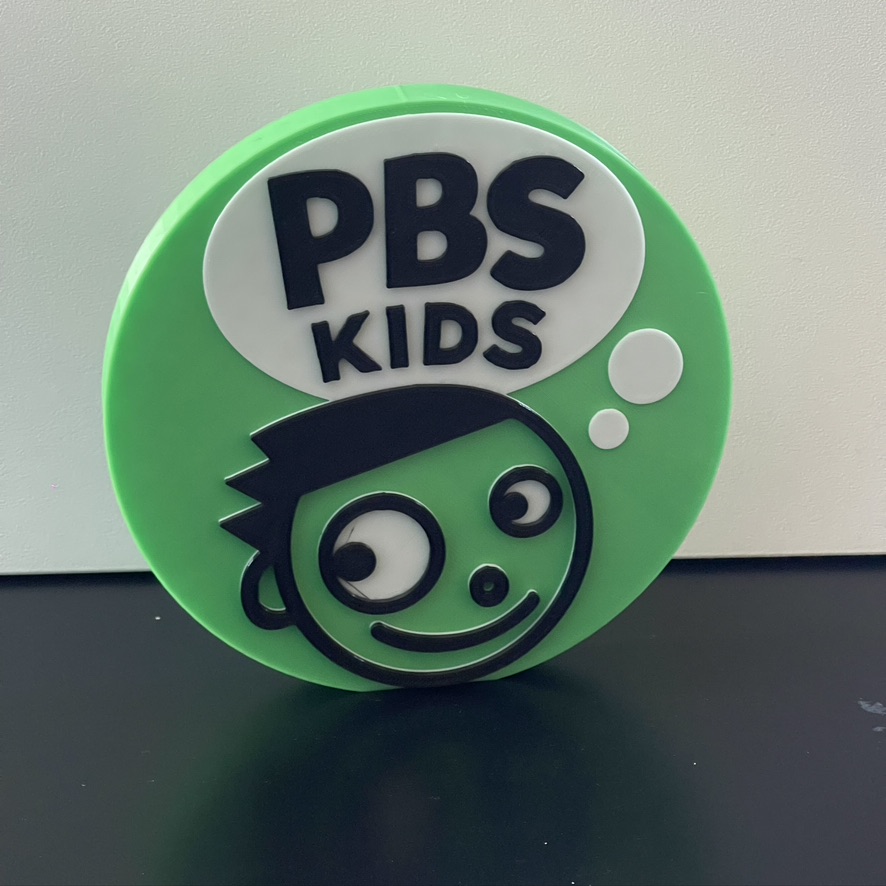 PBS Kids Logo 3D plaque Shelf / Desk Ideal Autistic Autism ADHD Sensory Gift PBS Kids Logo 3D plaque Shelf / Desk Ideal Autistic Autism ADHD Sensory Gift