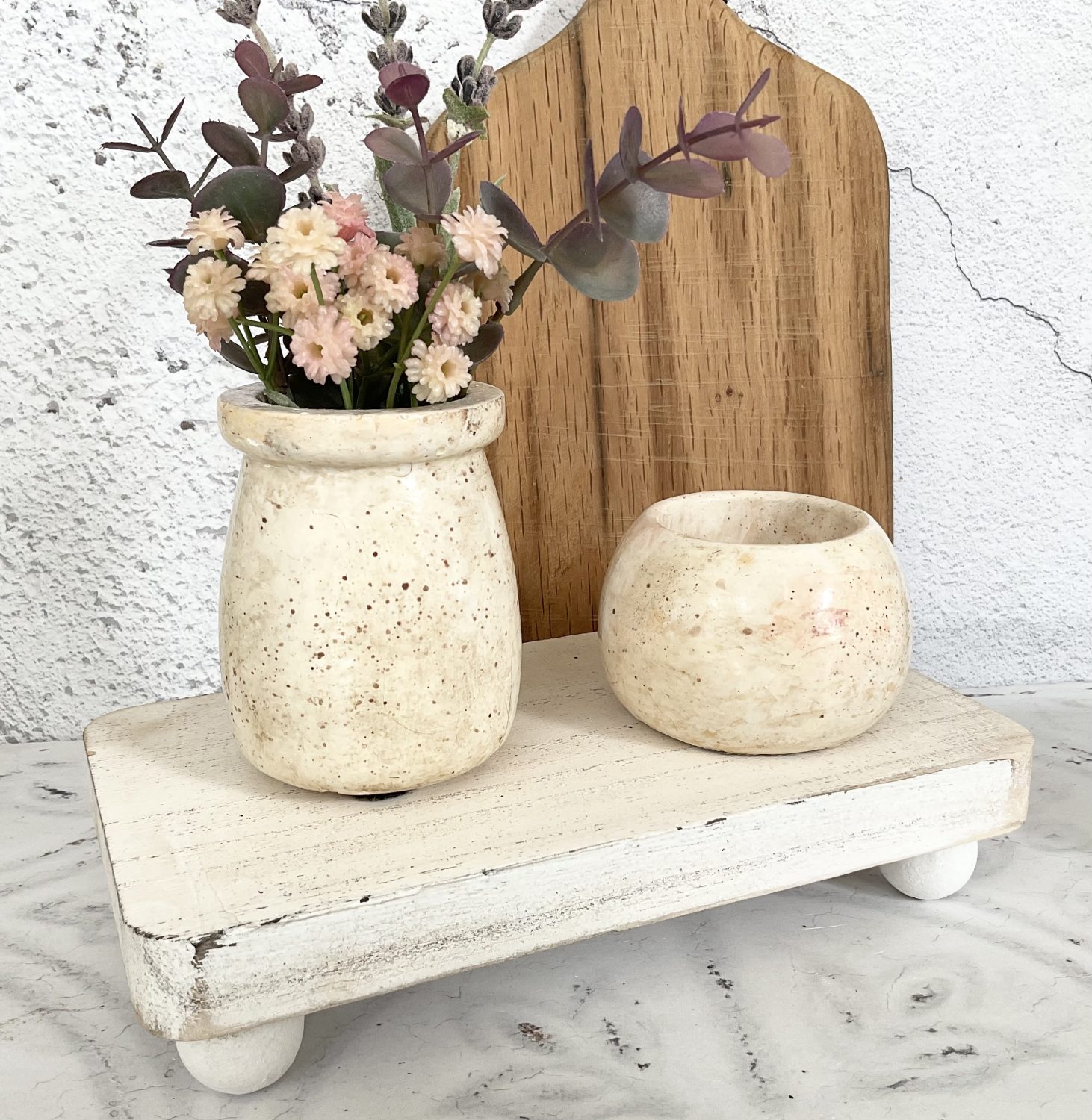 Pot with Florals & Tealight Holder, Gift, Home Decor Pot with Florals & Tealight Holder, Gift, Home Decor