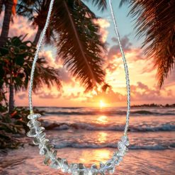 Clear quartz and strawberry quartz necklace