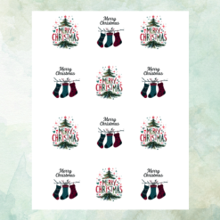Merry Christmas Edible Cupcake Toppers - Wafer Paper 3 Merry Christmas Edible Cupcake Toppers - Wafer Paper 3