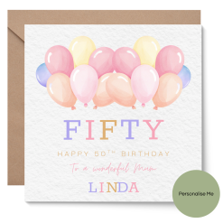 Personalised 50th Birthday Card