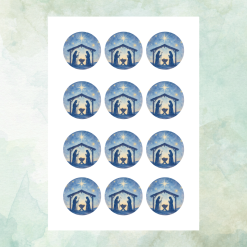 Christmas Nativity Edible Cupcake Toppers -Wafer Card 3 Christmas Nativity Edible Cupcake Toppers -Wafer Card 3