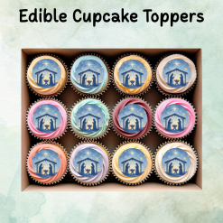 Christmas Nativity Edible Cupcake Toppers -Wafer Card 2 Christmas Nativity Edible Cupcake Toppers -Wafer Card 2