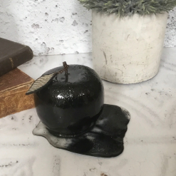 Melted Apple Paperweight, Decorative Ornament