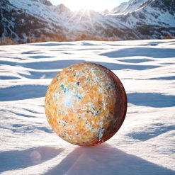 Red calcite sphere