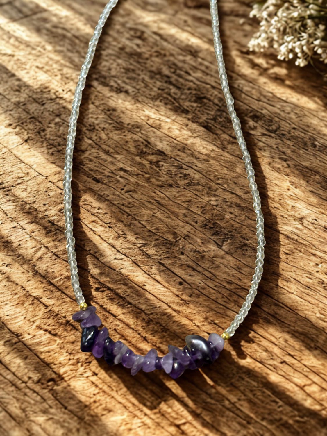 Clear quartz and strawberry quartz necklace Clear quartz and strawberry quartz necklace