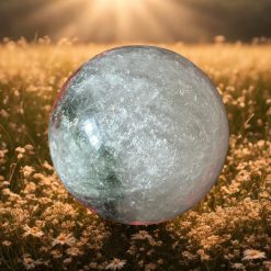Clear quartz with garden quartz sphere