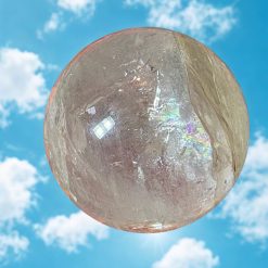 Clear quartz with garden quartz sphere