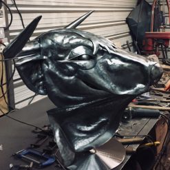 Hand Forged Steel Bull Head Sculpture: Apis Legend, Fine Art 2 Hand Forged Steel Bull Head Sculpture: Apis Legend, Fine Art 2