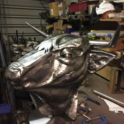 Hand Forged Steel Bull Head Sculpture: Apis Legend, Fine Art 3 Hand Forged Steel Bull Head Sculpture: Apis Legend, Fine Art 3