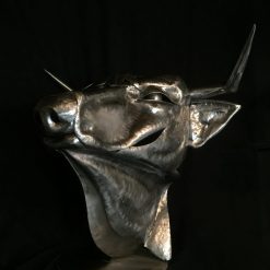 Hand Forged Steel Bull Head Sculpture: Apis Legend, Fine Art 6 Hand Forged Steel Bull Head Sculpture: Apis Legend, Fine Art 6