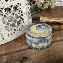 Moon & Stars Trinket Pot, Decoupaged Gift