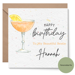 Personalised Gin Birthday Card Bestie