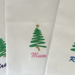 Personalised Embroidered Christmas Napkins Christmas Tree