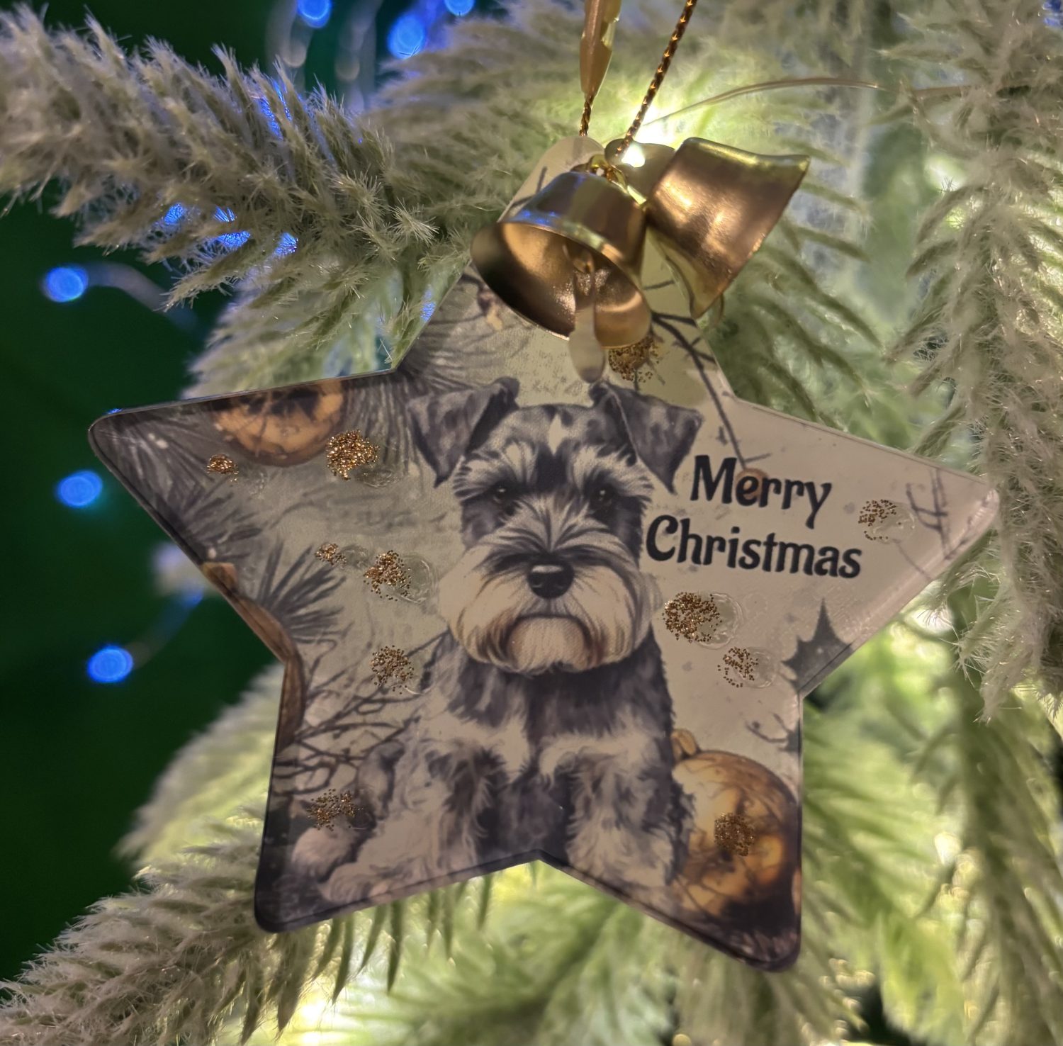 Schnauzer Christmas tree star Schnauzer Christmas tree star
