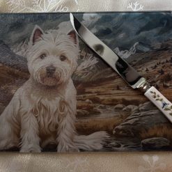 West highland white terrier glass chopping mat