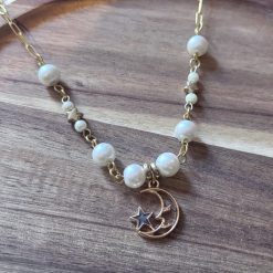 Lunarelle - Crescent moon & star charm
