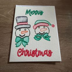Hand-Painted Snowmen Christmas Card – Merry Christmas Design