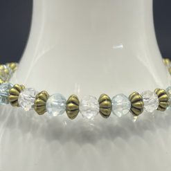 Stacker - AB Faceted Green Glass Stones and Barrels Bracelet