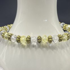 Stacker - Faceted Delicate Yellow and Clear Rondelle Bracelet