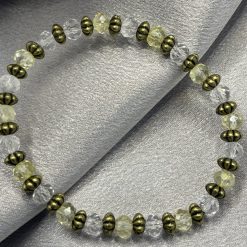 Stacker - Faceted Delicate Yellow and Clear Rondelle Bracelet 2