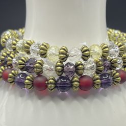Stacker - Faceted Delicate Yellow and Clear Rondelle Bracelet 3