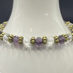 Stacker - Faceted Purple and Clear Crystal Bracelet