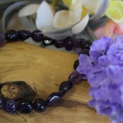Amethyst Tumble Stone Stretch Bracelet 1 Amethyst Tumble Stone Stretch Bracelet 1