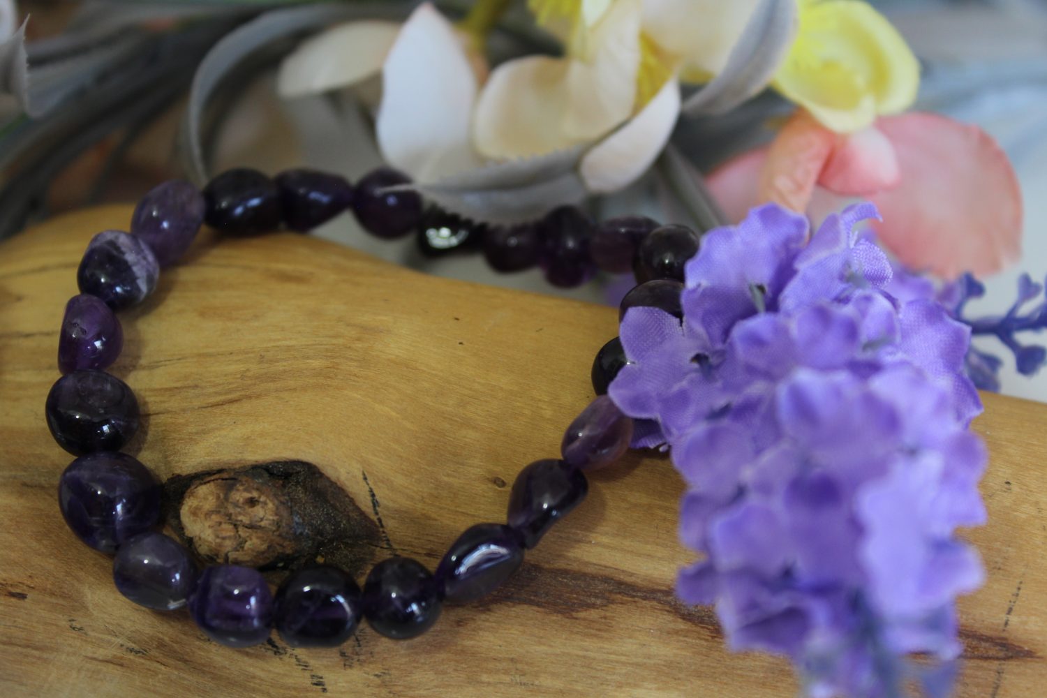 Amethyst Tumble Stone Stretch Bracelet Amethyst Tumble Stone Stretch Bracelet