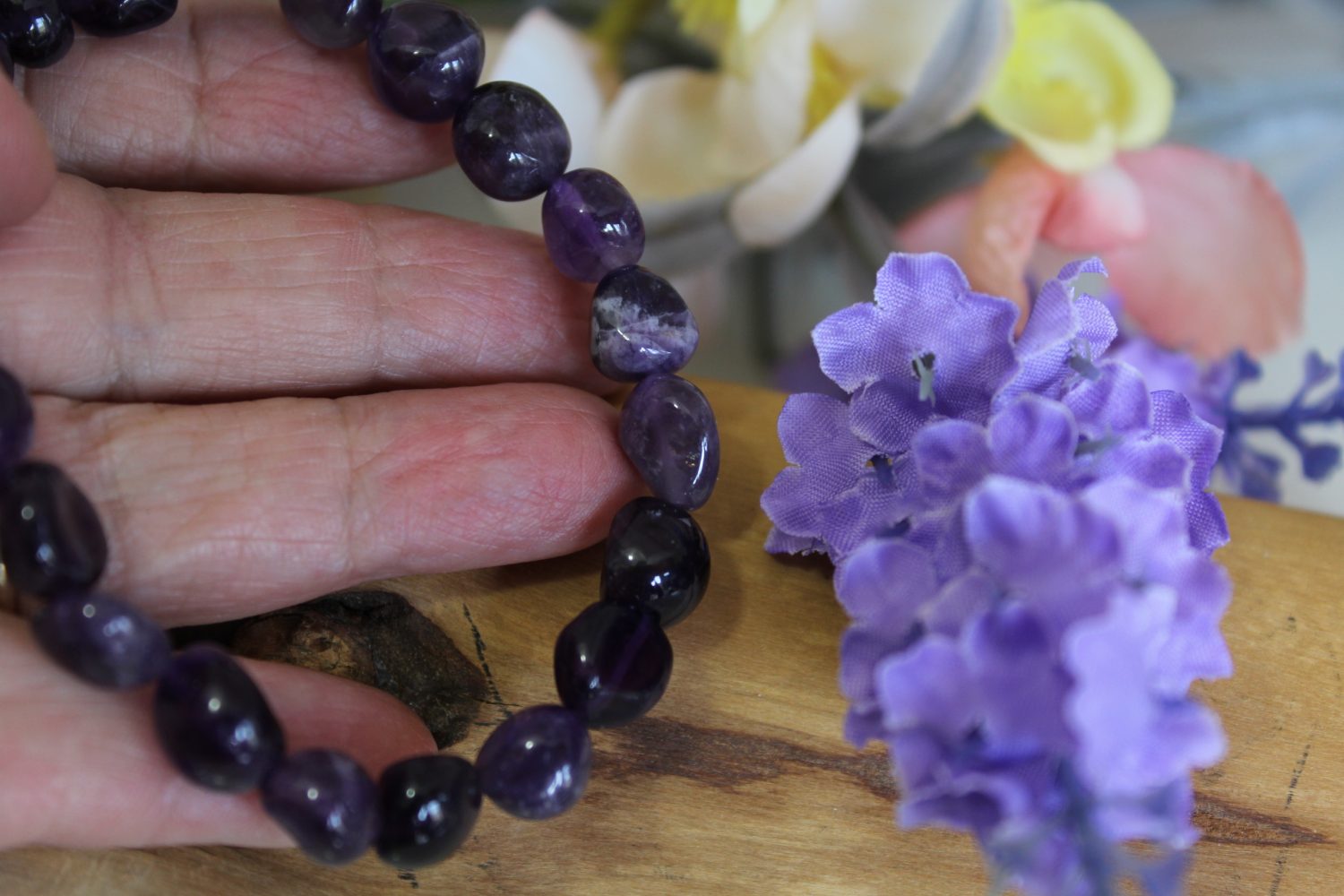 Amethyst Tumble Stone Stretch Bracelet Amethyst Tumble Stone Stretch Bracelet