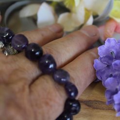 Amethyst Tumble Stone Stretch Bracelet 3 Amethyst Tumble Stone Stretch Bracelet 3