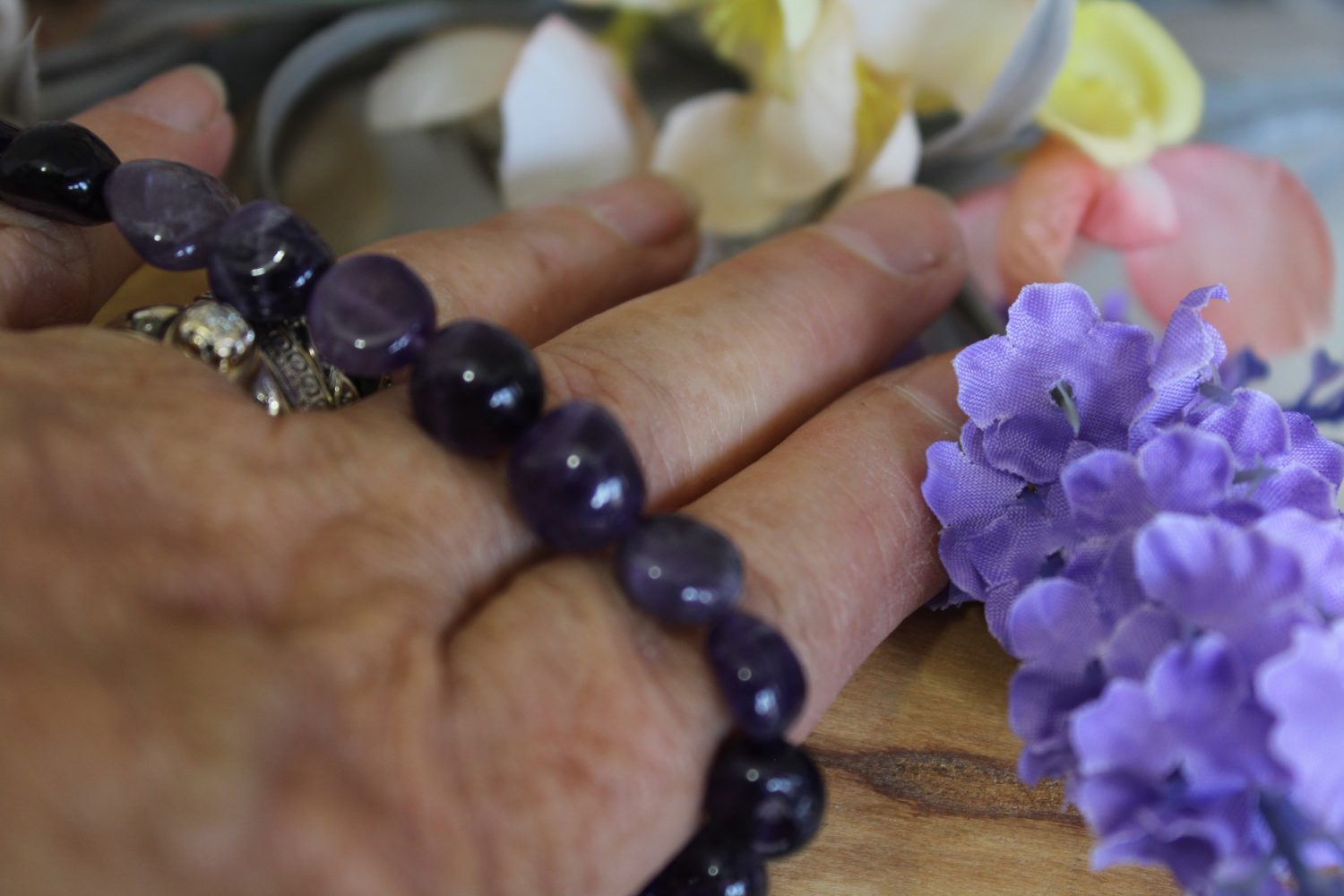 Amethyst Tumble Stone Stretch Bracelet Amethyst Tumble Stone Stretch Bracelet