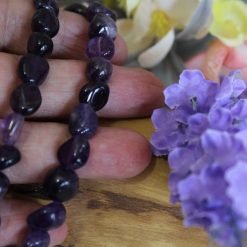Amethyst Tumble Stone Stretch Bracelet 4 Amethyst Tumble Stone Stretch Bracelet 4