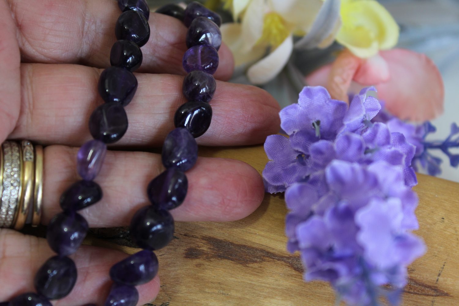 Amethyst Tumble Stone Stretch Bracelet Amethyst Tumble Stone Stretch Bracelet