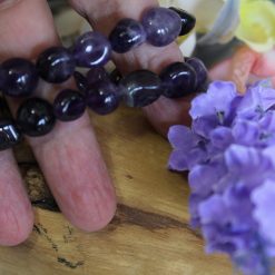Amethyst Tumble Stone Stretch Bracelet 5 Amethyst Tumble Stone Stretch Bracelet 5
